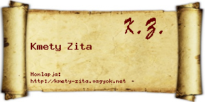Kmety Zita névjegykártya